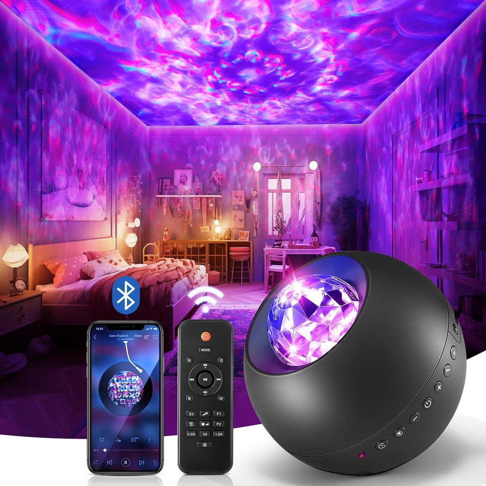 Galaxy Projector Galaxy Light, 4 in 1 LED Galaxy Projector 20 Lighting Effects Night Light Projector/ White Noise Star Projector Galaxy Light Bluetooth Music Speaker &amp; Remote Control &amp; Timer